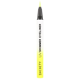 DALVGFN Metallic Neon Liquid Eyeliner Pen, Long Lasting Glitter Eye Liner, Waterproof & Smudge-proof, Glow Brightly Under UV Lights, Colorful Eye Makeup For Rave Party Music Festival, Shimmer Yellow