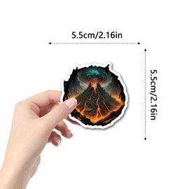 Volcano Stickers for Laptop(50 Pcs),Gift for Kids Teens Adults Girl,Volcanic Eruption Waterproof Vinyl Stickers Scrapbook,Journal,Dairy,Skateboard Water Bottle