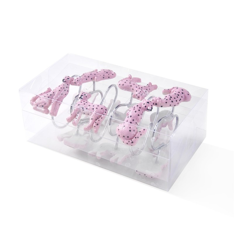 Aldopein Leopard Decorative Shower Curtain Hooks Rings for Summer Tropical