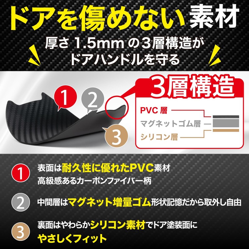 Fuji Drive Universal Car Door Handle Protector, Magnetic, Thickened Magnetic,