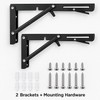 2 Pack 6 Inch Folding Shelf Brackets, 90° Metal Wall