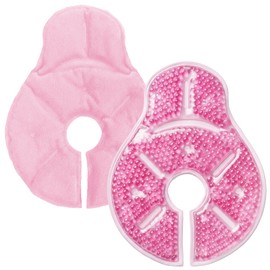 Breast Ice Pack 2 Pack Gel Ice Pack for Breast Surgery, Reusable Nursing Ice Pack Hot or Cold Therapy Breast Pad for Breastfeeding, Engorgement Relief (Pink) (Pink)