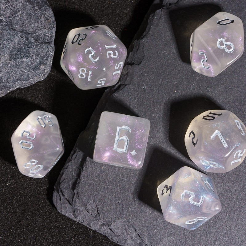 Cusdie 7Pcs/Set DND Dice Set D&D Polyhedral Dice for Dungeons