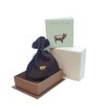 Spaniel Butler and Peach Miniature Sculpture Solid Bronze 3.5 x