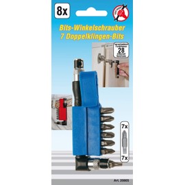 BGS Diy 20805 | Angled Screwdriver with 7 double ended bits | 6.3 mm (1/4") Drive | 8 pcs.