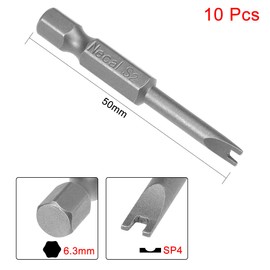 sourcing map 10 Pcs U4 U-Shaped Magnetic Screwdriver Bit, 1/4 Inch Hex Shank 2-inch Length S2 Power Tool