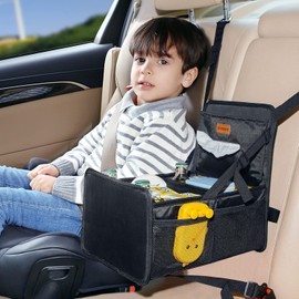 Organizador de Coche para Niños Asiento Trasero - Organizadores de Coche y Almacenamiento de Fácil Acceso para Asiento Trasero Entre Asientos con Caja de Paños y Bolsillos Laterales, Accesorios de