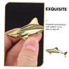 Levemolo Brass Shark Figurine Small Desktop Decor Unique Tabletop Ornament