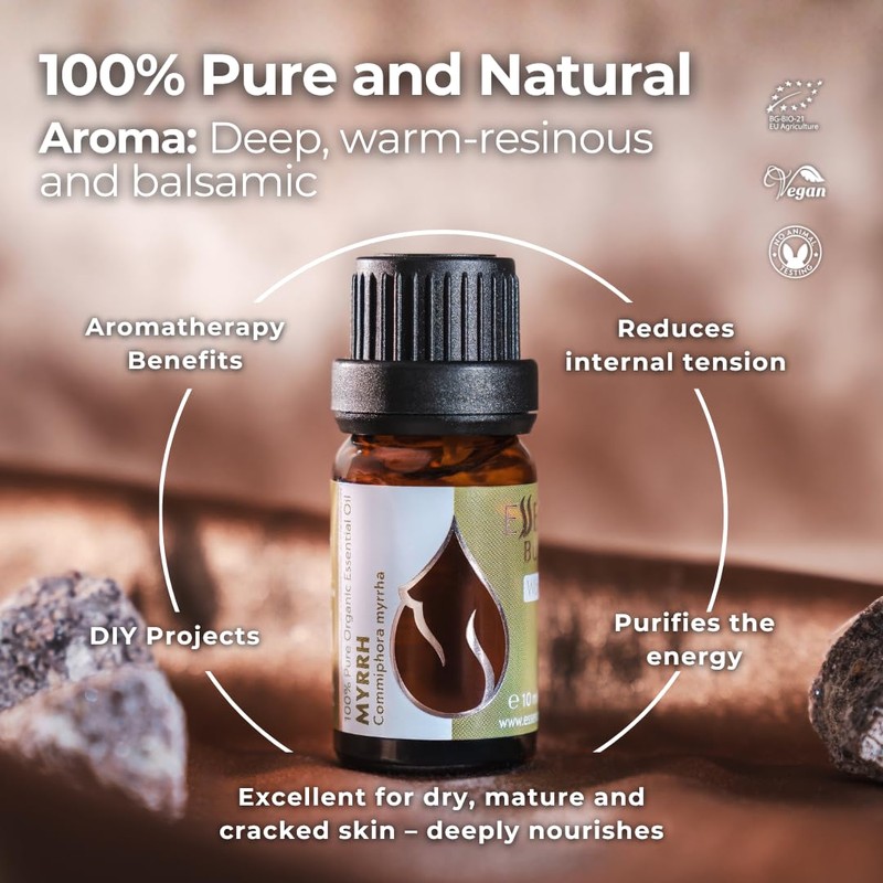 Essences Bulgaria Organic Myrrh Essential Oil 10ml | Commiphora myrrha