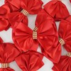 LiBongTa Red Bows 4'' Premade Satin Ribbon Bow, Red Gift