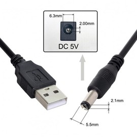 chenyang USB 2.0 to DC 5V 5.5x2.1mm Power Plug Barrel Connector Charge Cable 100cm