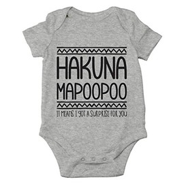Hakuna Mapoopoo - Parodia de películas y traducción divertida - Lindo body de bebé de una pieza, Gris (Sports Grey), 6 meses