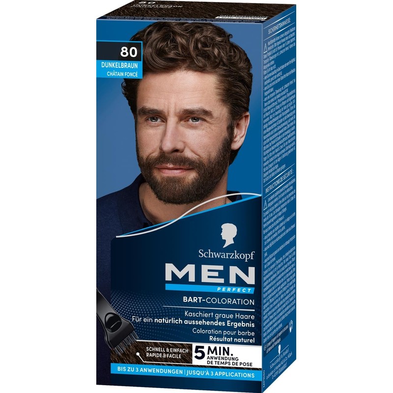 Schwarzkopf Men Perfect Beard Colouration 80 Natural Black/Brown Level 2