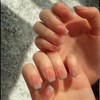 Press on Nails Short Glossy Peach-Pink to Mint Ombre False