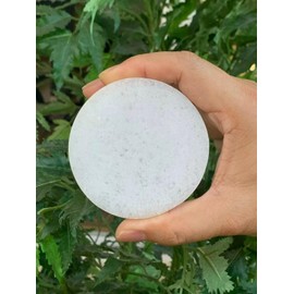 GAF TREASURES 3" Selenite Charing Plate Circle, Selenite Charging Station for Crystal Cleansing, Crystal Grib Layout, Energy Charging & Purification