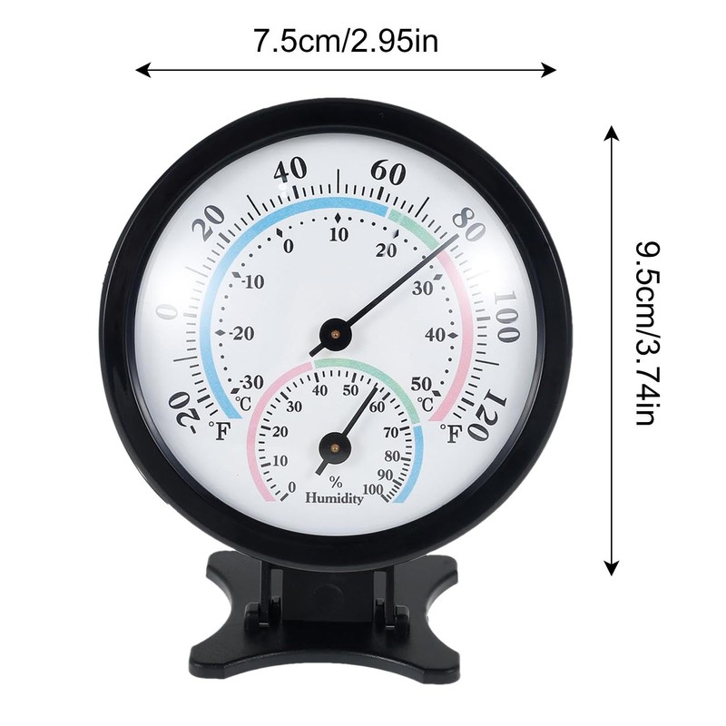 Small Thermo-Hygrometer | Temperature Humidity Mechanical Gauge 2-in-1 | Indoor