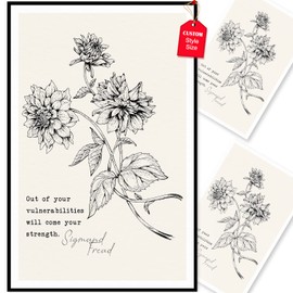 LOLUIS Mental Health Gift, Therapy Inspirational Positive Quotes Poster Artwork Aesthetic Office Home Decor (Your Strength, Custom Frame Type)