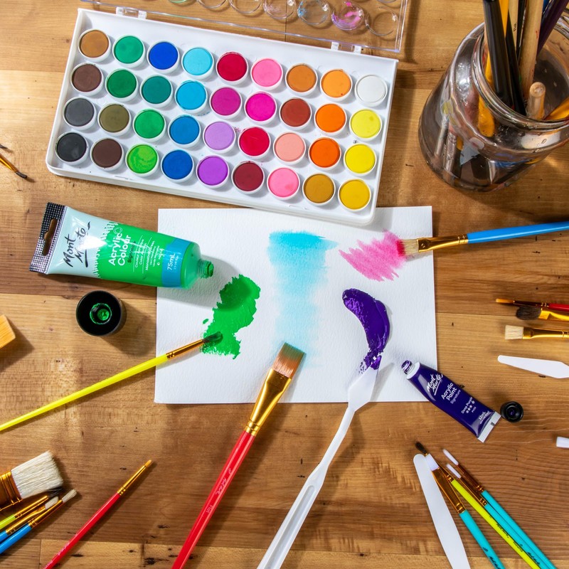 Mont Marte Paint Brushes for Beginners – 26 Pieces –