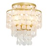 GlowEasely Modern Capiz Shell Chandelier Ceiling Light, Costal Design Close