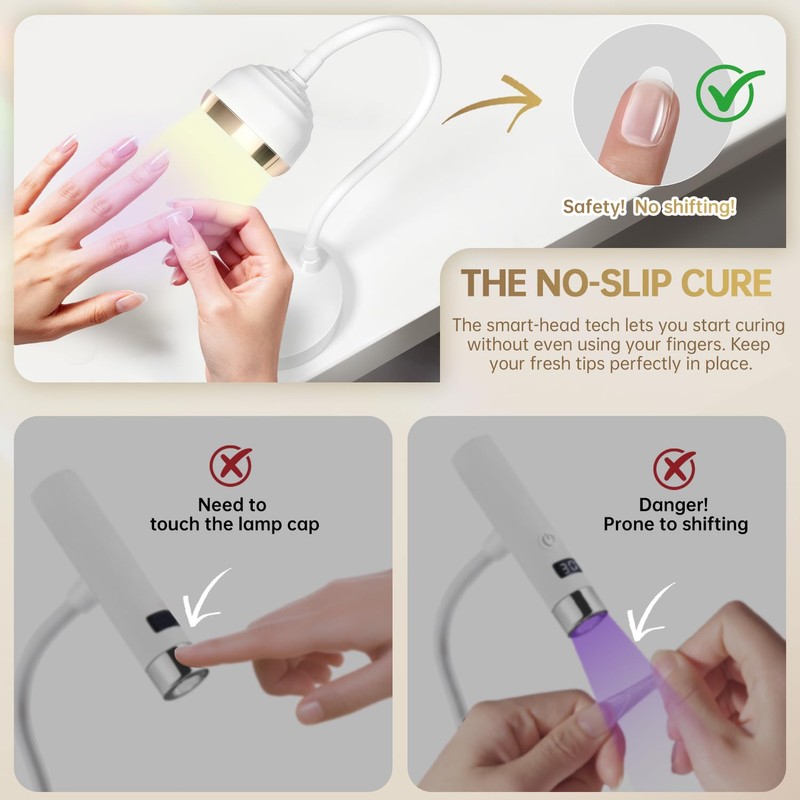 AORAEM UV Nail Lamp, LED Auto Sensor Yellow Light Gooseneck