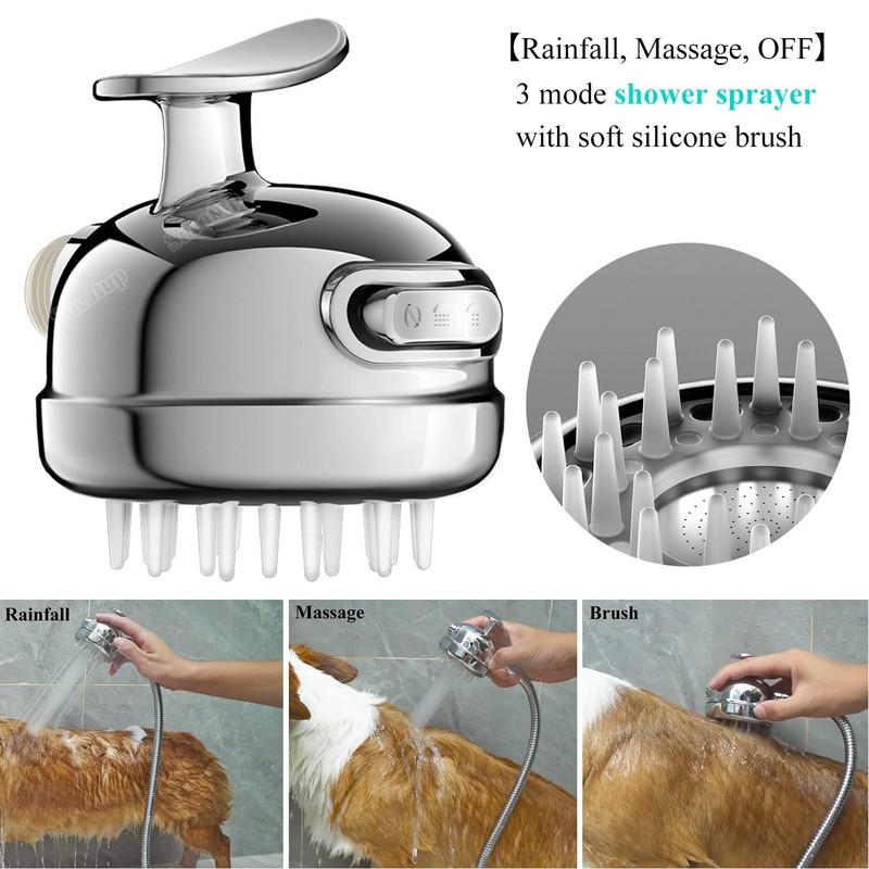 Sneatup Pet Shower Set with 8.2ft Hose for Bathroom Shower