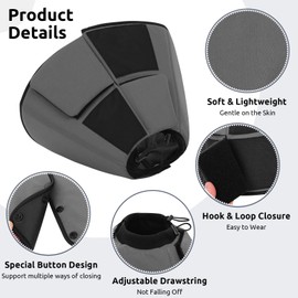 Queenmore Dog Cone XL, Soft Dog Cones for Large Dogs After Surgery, Cone for Dogs to Stop Licking, Elizabethan Collar for Pet, Alternative to Recovery Collar for Large Breeds, Grey XL