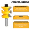 MEIGGTOOL Router Bit Set 1/2-Inch Shank, 3Pcs/Set Extended Tenon Entry