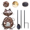 KAIXOXIN Garden Solar Lights Metal Cat Crackle Glass Globe Stake