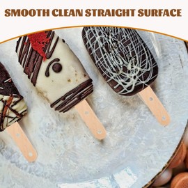 MILISTEN 50PCS Jumbo Craft Sticks with Holes Natural Wood Popsicle Stick Wooden Ice Cream Rod for Building Mixing and Creating DIY Craft Projects