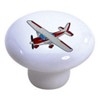 Red Airplane Aviation Ceramic Cabinet Drawer Pulls Knobs (Set of