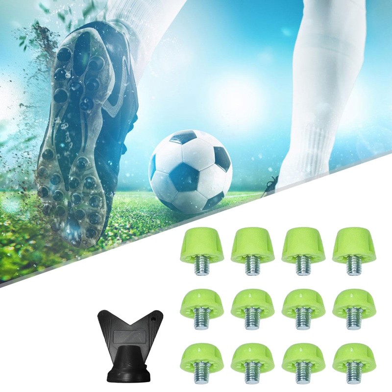Sharplace 12 Pcs Football Boot Spikes Screw In Cleats, Green