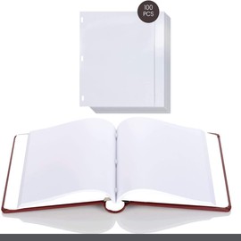 11" X 8.5" Minute Book Paper, 3 Hole Punched, 100 Ledger Sheets for Record Keeping