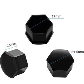 Lunpog Pack of 20 Universal 17 mm Plastic Nut Cover Cap Screw Car Nut Covers Bolt Hub Caps with 3 Pieces Removal Hooks (Black)
