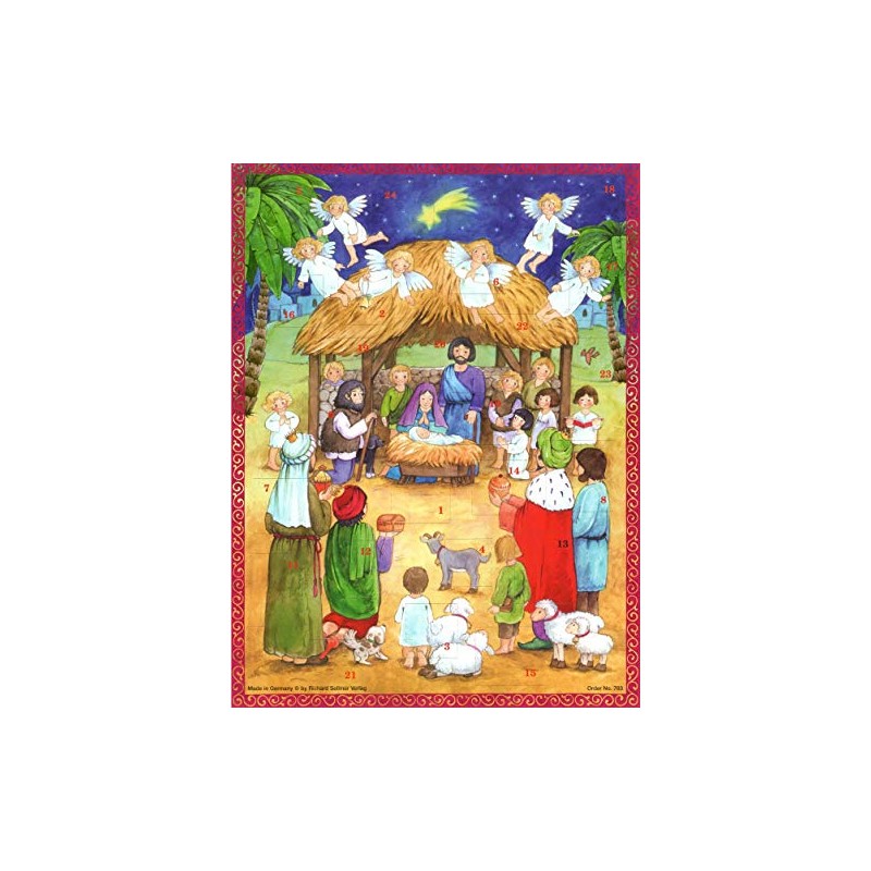 Large Advent Calendar 24 Doors 355 x 260 mm -