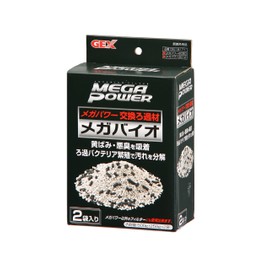 GEX AQUA FILTER Mega Bio, 8.8 oz (250 g) x 2 Bags, Absorbs Yellowing and Odors, Filtration Bacteria Breeding, Mega Power Replacement Filter