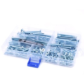 Box of 160 Zonadah Tek self-drilling screws, thin sheet metal screws with cross countersunk head and 2 free Deive bits, from 4.2 x 13 to 4.2 x 50