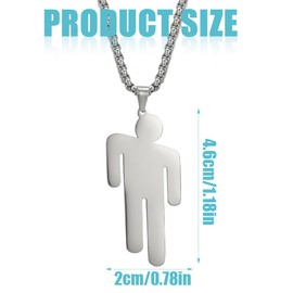 EIROVYA Stainless Steel Necklace Villain Necklace Stainless Steel Couple Pendant Stainless Steel 1 Piece, bronze