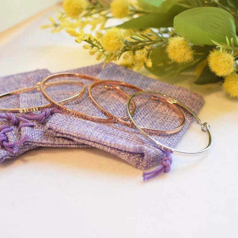 Curated Trinkets CARPE DIEM | Inspired Message Engraved Simple Bangle