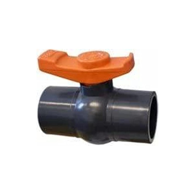 Aquaforte PVC Ball Valve without Throw 63 mm, Grey, 12