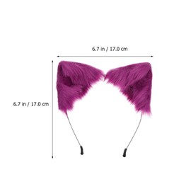 Fluffy Cat Ear Headband - Purple Lolita Cosplay Headdress, Cute Animal Ears Hair Accessory for Festival, Party, Costume, and Makeup, Comfortable and Breathable