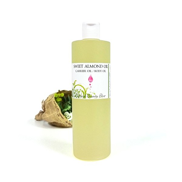 Sweet Almond Oil 33.8 fl oz (1,000 ml) x 2 Bottles (500 ml) x 2 Bottles), Natural, Additive-free, Translucent Bottle Type (Carrier Oil, Aroma Base Oil)