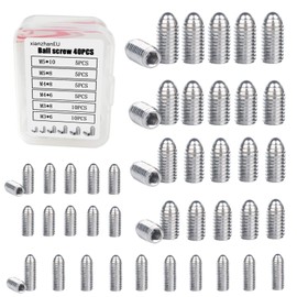 xianzhanEU Pack of 40 Ball Point Spring Pressure Pieces, 304 Stainless Steel M3/M4/M5 Ball Head Grub Screw Screws Set Ball Tappet for Mechanical Devices