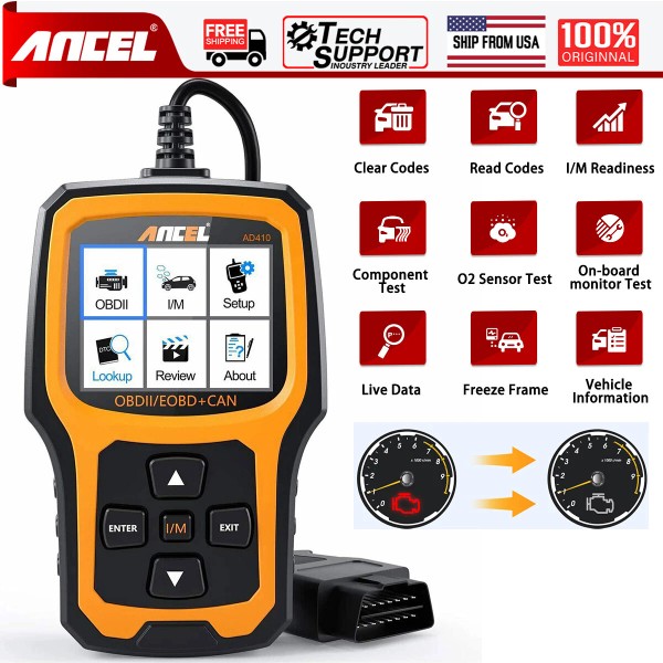 ANCEL AD410 Car OBD2 Scanner Code Reader Check Engine Fault
