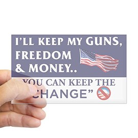 CafePress I'll Keep My Guns, Freedom &Amp; Money Sticker Rectangle Bumper Sticker Car Decal