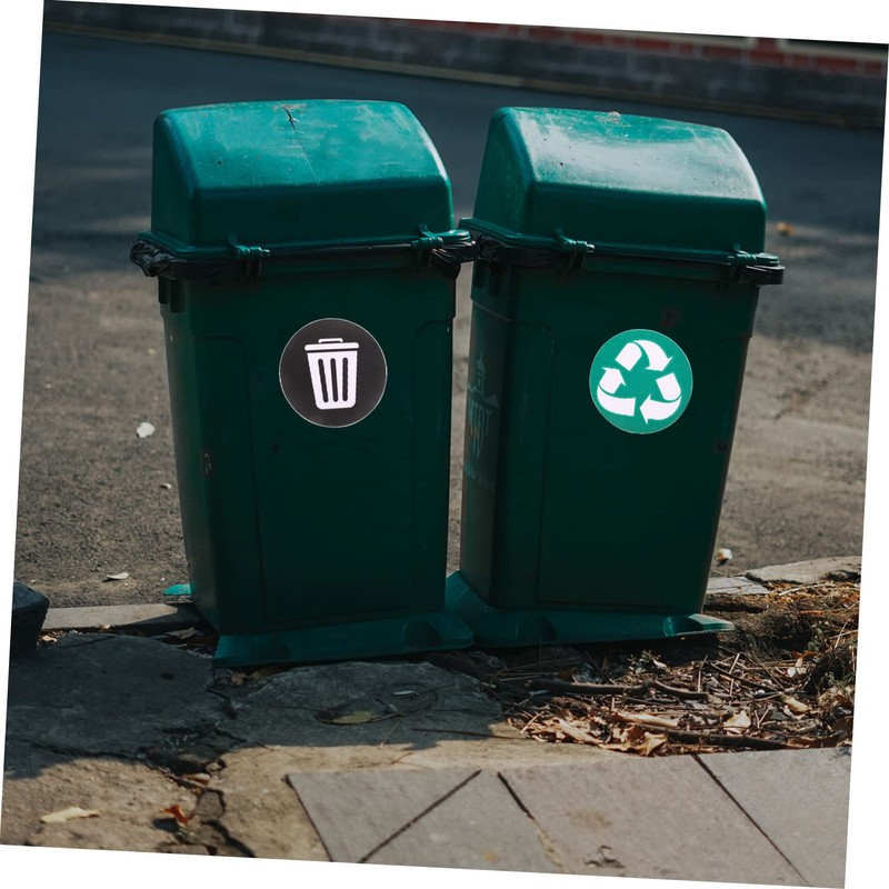 WOONEKY 6Pcs Recycle Stickers for Trash Can Garbage Classification Sign
