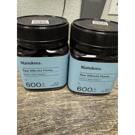 Manukora 2x Manukora Raw Manuka Honey 600+ MGO Made in New Zealand NET WT. 250g (8.82oz)