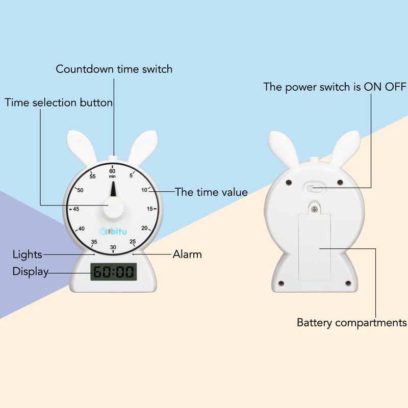 Visual Timer Kids Countdown Cooking Time Management Timer for Home