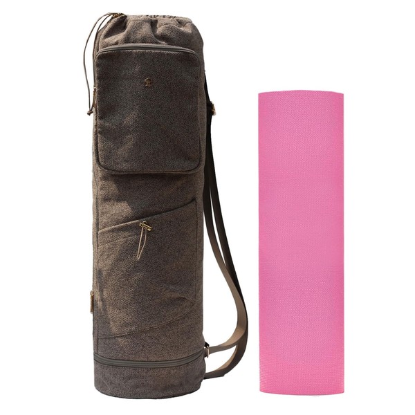 ESVAN Yoga Mat Bag with Multi Pockets Drawstring Yoga Mat