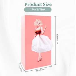 1 Stück Taschentücher Box mit Fliegendem Rock-Design, Kreative Taschentuchbox Kosmetiktücher Tissue Box mit einen Mädchen Taschentuchspender Tücherbox Spender Deko Pink