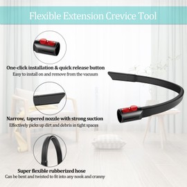22.6" Flexible Crevice Tool for Dyson V7 V8 V10 V11 V12 V15 Gen5 Cordless Vacuum Cleaner, Vacuum Accessories Attachment for Dryer Vent, Car Detailing, Gaps and Corners Cleaning - 22.6 Inches